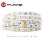 5m 5050 RGBW Led Lights 4pin RGB Led Strip 5pin 4in1 RGBWW RGBCW Led Strip Light 6pin 5in1 RGBCCT Light Strip 12V 24V Waterproof