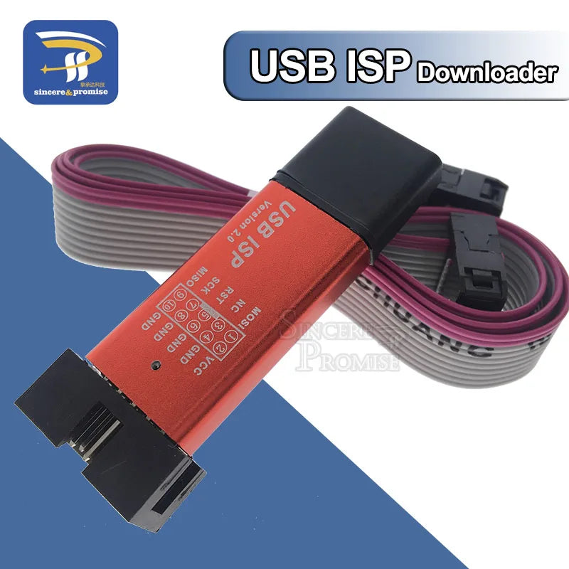USBASP USBISP ISP Programmer Downloader for Arduino 51 ATMEL AVR Support 64 Bit Win7 & 32Bit Win98 WinMe Win2000 WinXP Win Vista