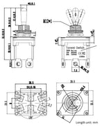 ON-OFF-ON ON-ON Full type Momentary Screw Toggle Switch SPST SPDT DPST DPDT IP67
