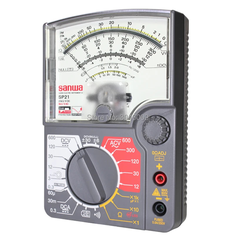 Sanwa SP21 Analog Multitesters, Multi-function / Multi-range Pointer Multimeter Zero Center Instrument Off Beep Battery Check