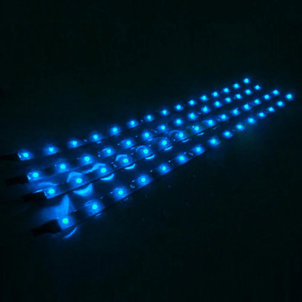 2 PCS LED Strip SMD3528 Waterproof Flexible 30CM Red Green Blue White Warm White Super Bright Car Styling Decor Stickers Lamp