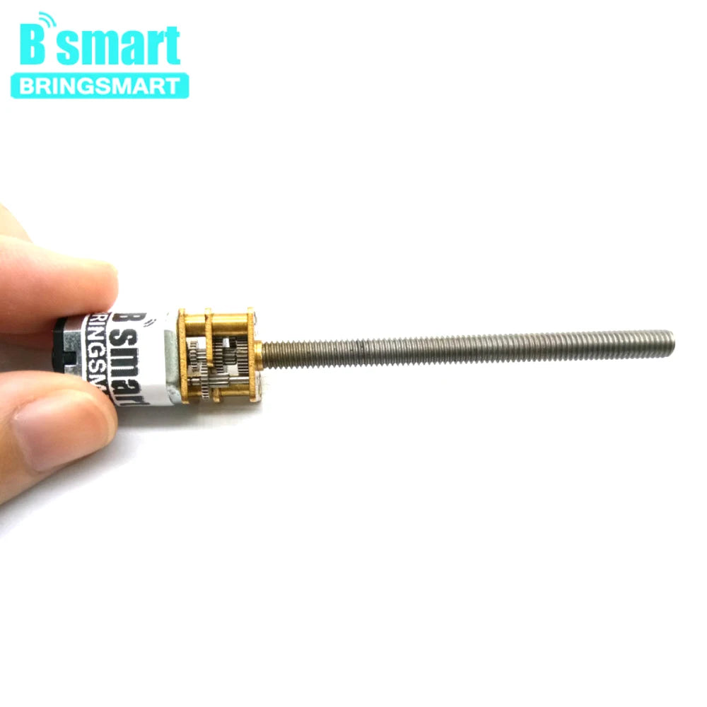 Bringsmart Threaded Shaft M4 55mm DC Gear Motor 15/50/60/100/200/300/500rpm Mini Electric Screw Reducer Customized N20 3V 6V 12V