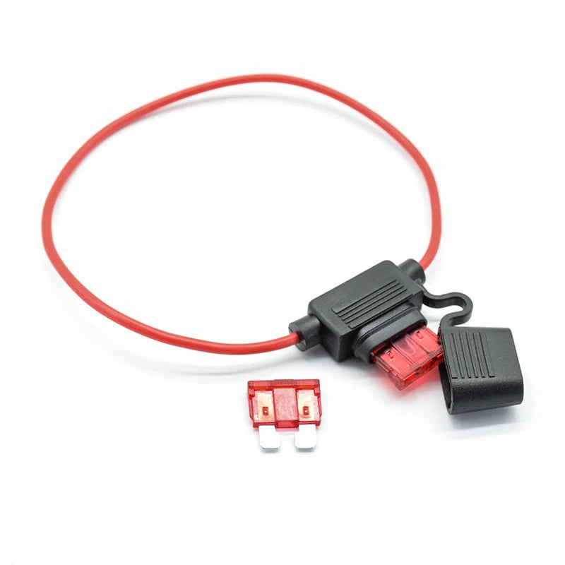 Waterproof Power Socket Small Blade Type inline InLine Fuse Holders with 10A Fuse auto Car Replacement Fuses length  16AWG