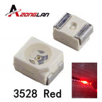 100PCS 3528 2835 Red SMD LED 0.2W high bright light emitting diode chip leds 620-625NM PLCC-2 60Ma SMD/SMT 1210 Red