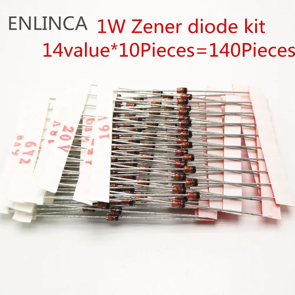 1W Zener diode kit 3V-33V 14values or 25valuesX10Pieces Assorted Assortment Set New electronic component diy kit DO-41 1N47