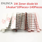 1W Zener diode kit 3V-33V 14values or 25valuesX10Pieces Assorted Assortment Set New electronic component diy kit DO-41 1N47