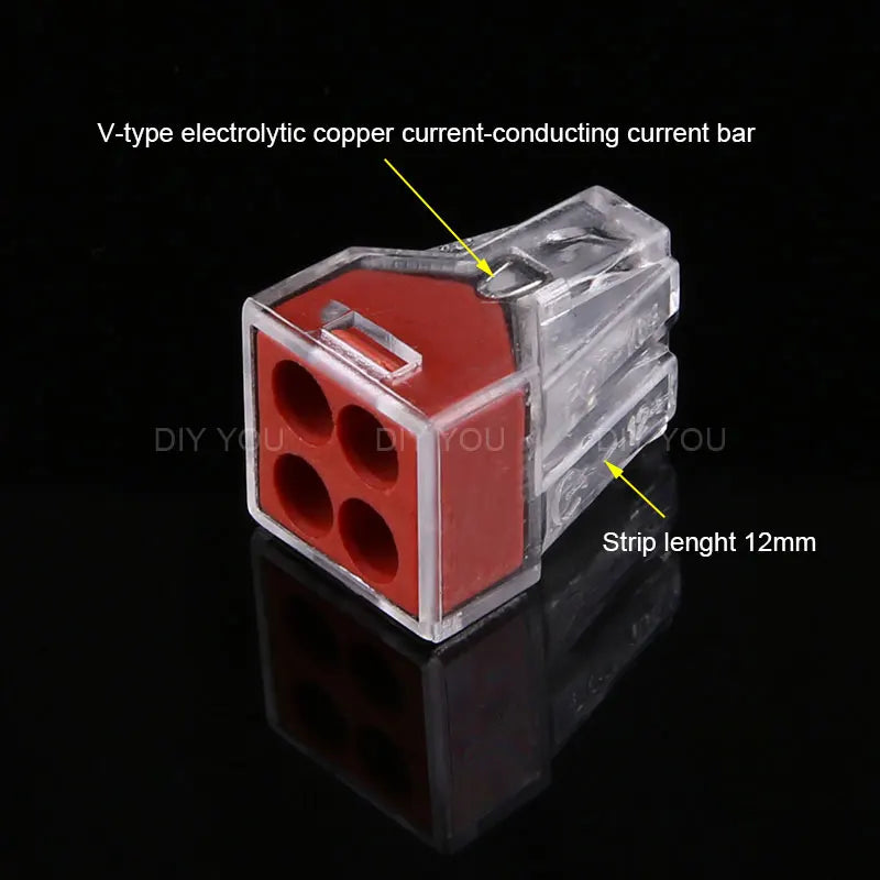 25/50/100PC DIY YOU 102/103D/104D/104/106/108 Universal Compact Wire Wiring Connector Conductor Terminal Block With Lever