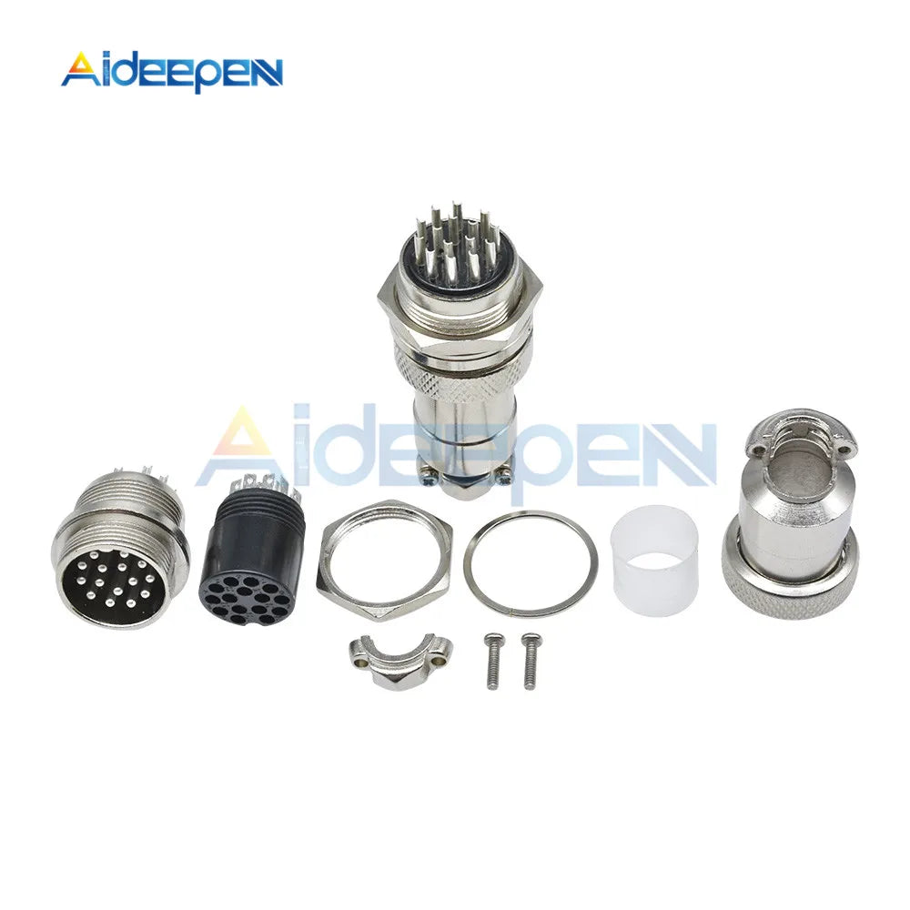 1set GX20 Aviation Connector Male Plug Female Socket Circular Connector 2/3/4/5/6/7/8/9/10/12/14/15 Pin Wire Panel Connector