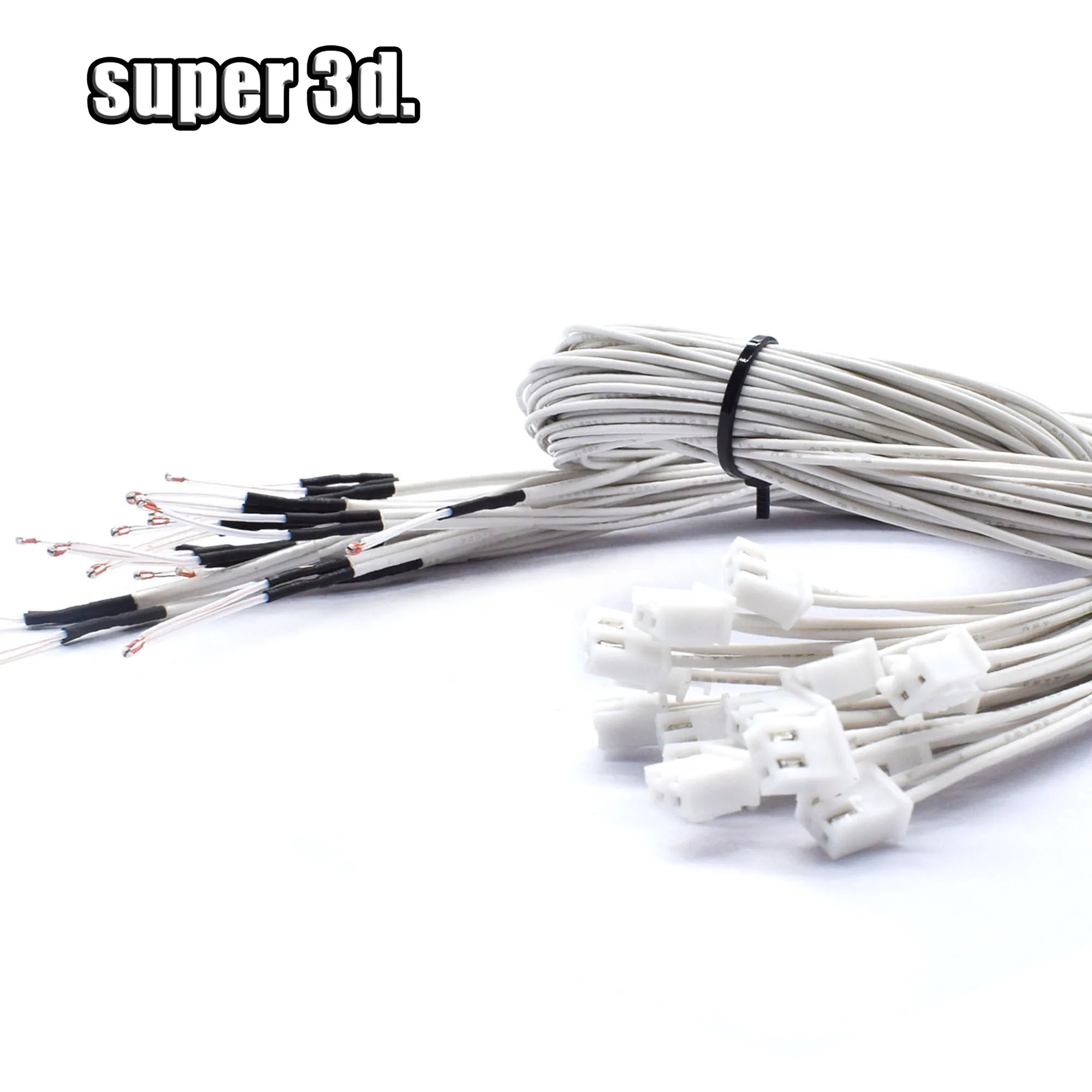 3D Printer Parts Thermistor NTC Temperature Sensor 3950 1% Line 100&150cm 100K with XH2.54 White Terminal 2P Connector Terminal