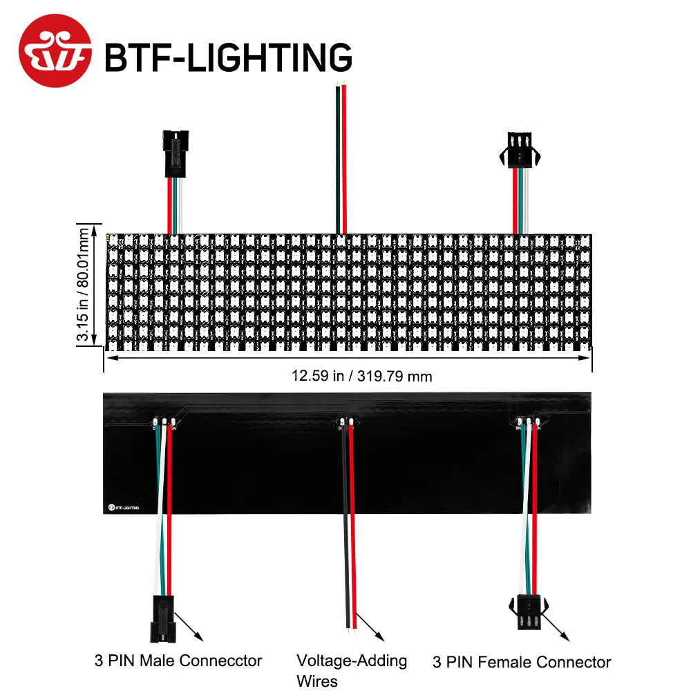 WS2812B RGB LED Panel Screen 8x8 16x16 8x32 256 Pixels Digital Flexible Programmed Individually Addressable Full Color DC5V