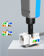 AMPCOM CAT6 Keystone Jack Snap-in RJ45 Punch-Down Cat.6 Keystone Module Adapter |UTP|Compatible with CAT6
