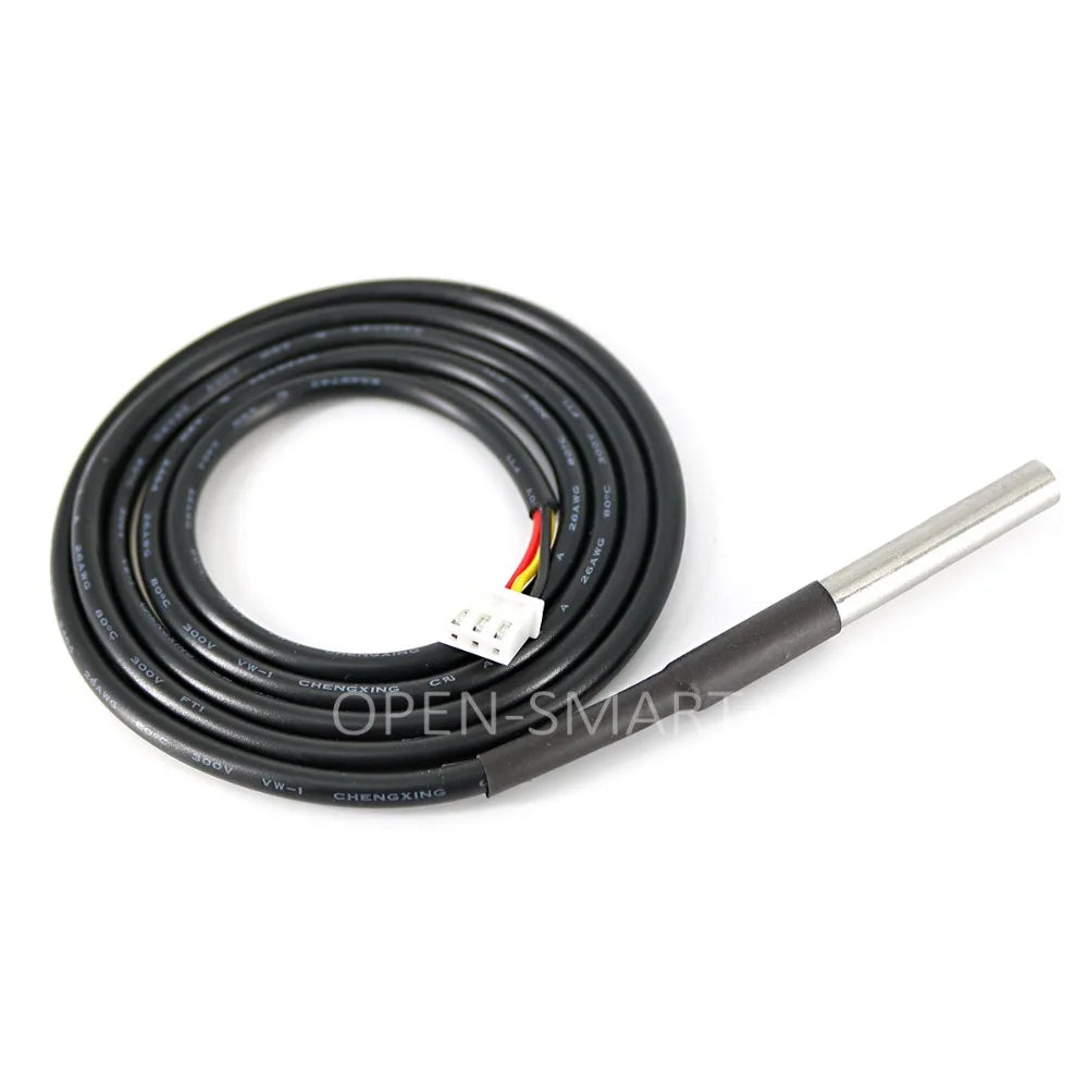 Waterproof DS18B20 Temperature Detector Sensor Cable （about 100cm）with Adapter Module XH2.54-3P Compatible for Arduino