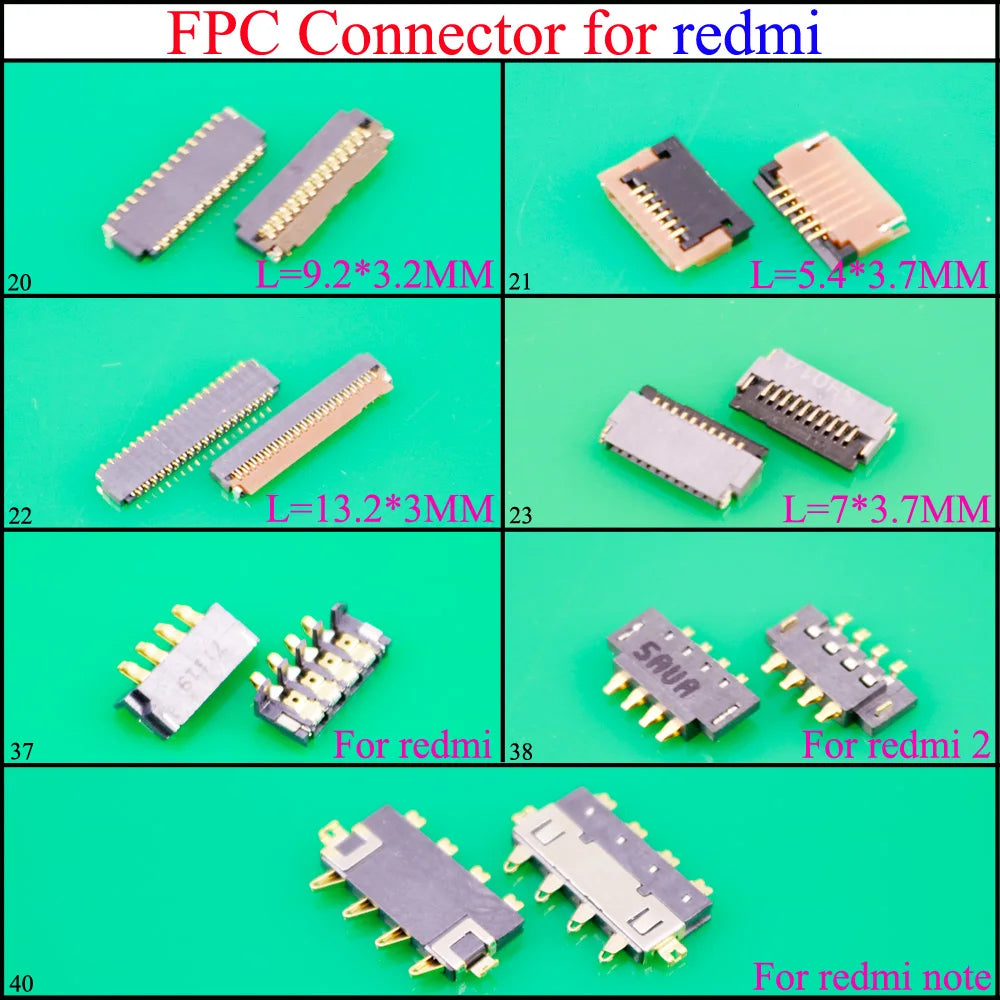 FPC Connector Socket for 13 21 23 25 31 33 35 39 45 51 61 41 57 71 Pin Display Screen Connector Port on Motherboard on Mainboard
