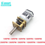 N20 DC Gear Motor 3V 6V 12V With 15-1500RPM Reverse Gearbox CW CCW Control Low Noise Electric Motors Toys DIY Motor Customized