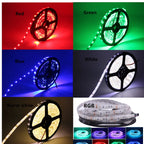 SMD 5050 RGB LED Strip Waterproof 5M 300LED DC 12V 24V CCT RGBCCT  RGBW RGBWW WHITE WARM WHITE NW Fita LED Light Strips Flexible