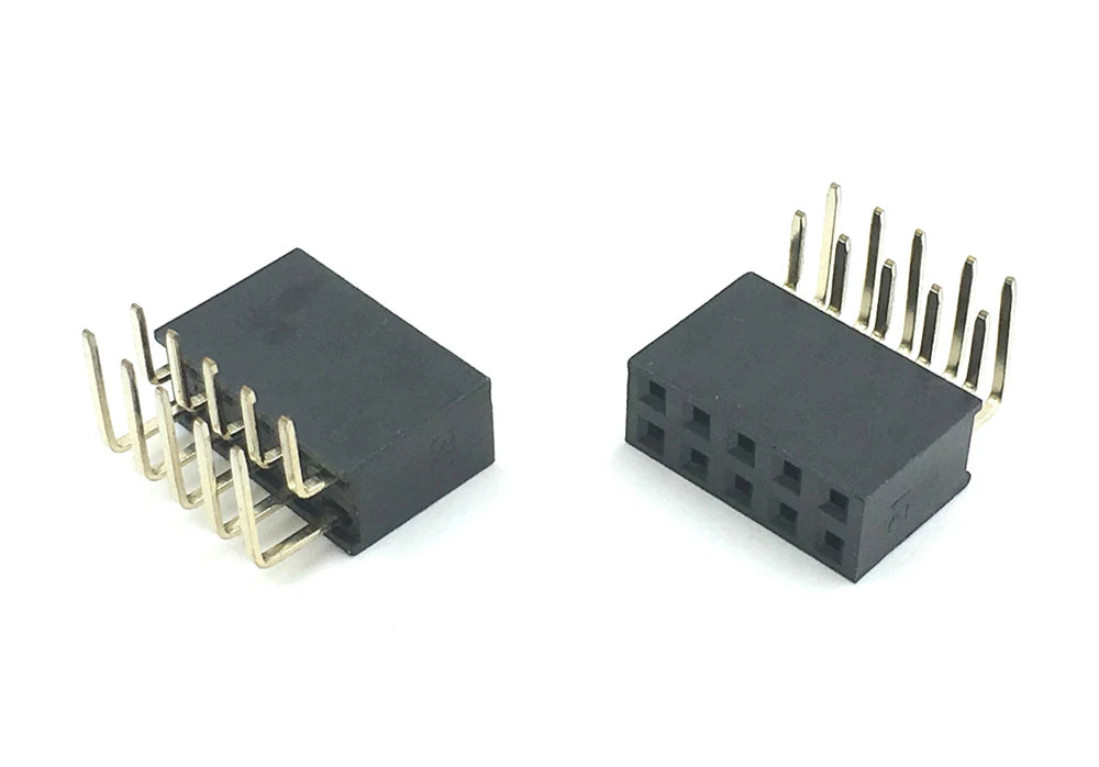 10pcs 2.54mm Female Header Right Angle 2X2/3/4/5/6/7/8/9/10/20/25/30/40P PH8.5mm double row Gold-plated