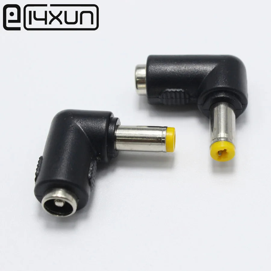 1pcs 5.5x2.5 mm Female to 5.5x2.5 mm Male DC Power Plug 90 Degrees L Type Connector Adapter Laptop