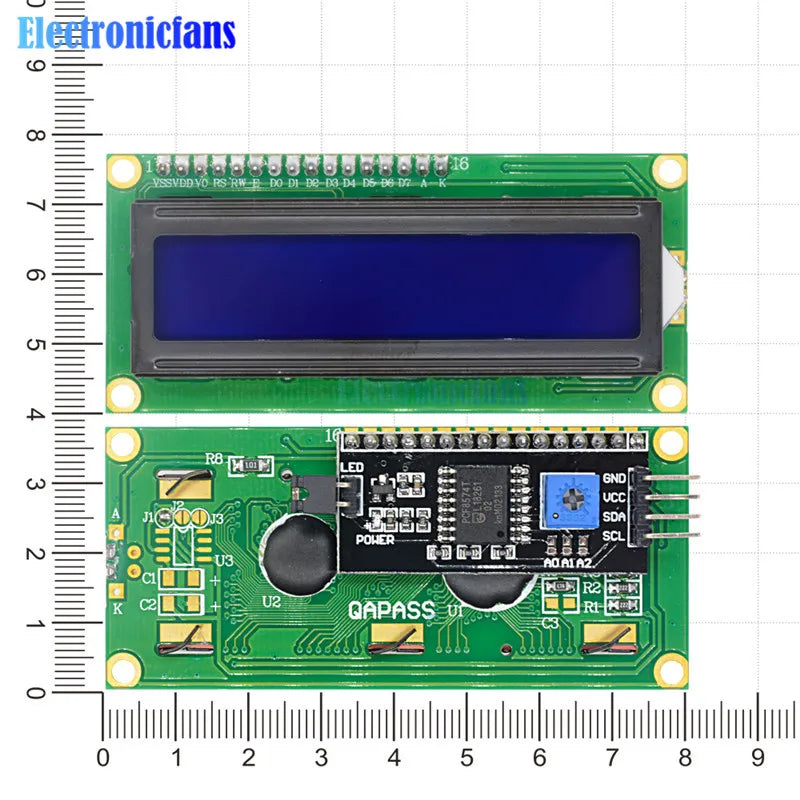 Blue Display IIC/I2C/TWI/SPI Serial Interface 1602 16X2 Character LCD Backlight Module LCD-1602 5V For Arduino