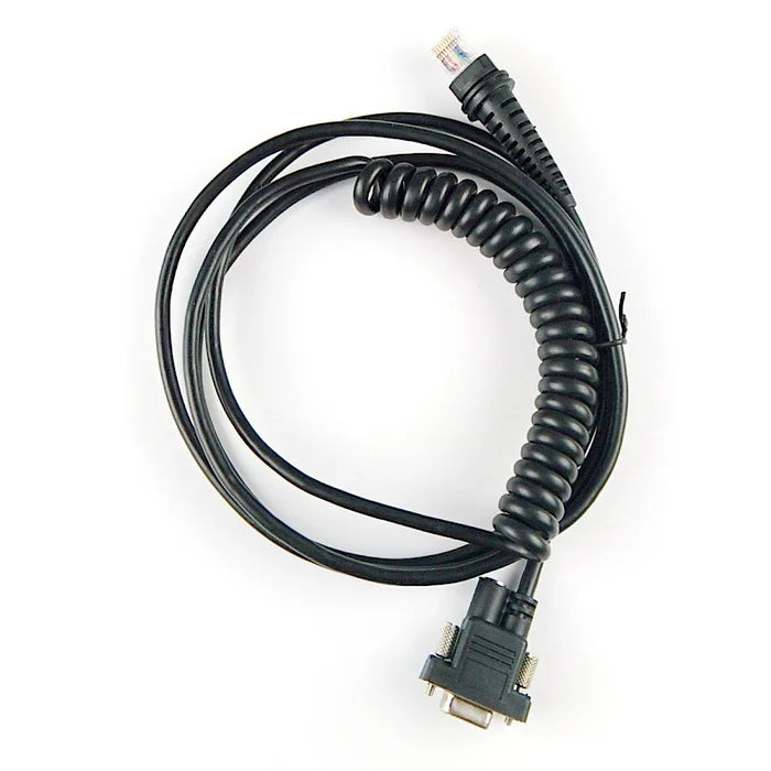 2pcs BarCode Scanner RS232 Cable Coiled Spiral 5M(17feet) For HHP 1900g,1300g,1400g,1200g,1250g, DB9 Serial RS232 Interface
