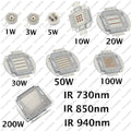1W 3W 5W 10W 20W 30W 50W 100W 200W IR 850nm Infrared High Power LED Lamp Light Diode, Intergrated Light Source for DIY