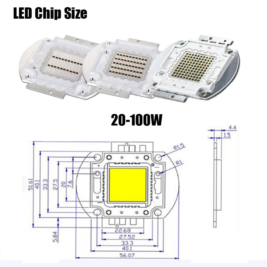 IR Infrared 850Nm 940Nm High Power LED Chip 3W5W10W20W50W100W Emitter Light Lamp Matrix  45x45mil for 730nm Night Vision Camera