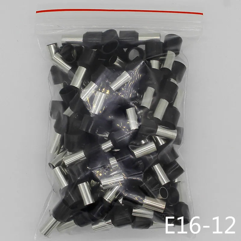 E16-12 Tube Insulating Insulated Terminals 16MM2 Cable Wire Connector Insulating Crimp Terminal 100PCS/Pack Connector E-