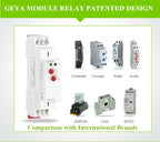 GEYA Din Rail Latching Relay 220V Impulse Relay DC12V 24V 16A Electronic Relay 220V with CE CB