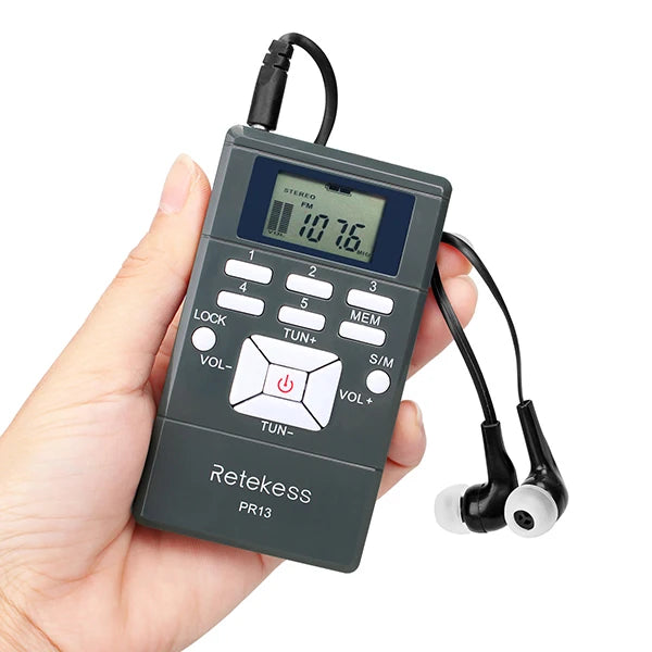 Retekess FT11 0.3W Wireless FM Broadcast Transmitter MP3 Portable for Church Car Meeting Support TF Card AUX Input