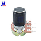WH148 1K 2K 5K 10K 20K 50K 100K 250K 500K 1M Ω 3Pin Knurled Shaft Linear Taper Rotary Potentiometer Resistor w/Knob for Audrino