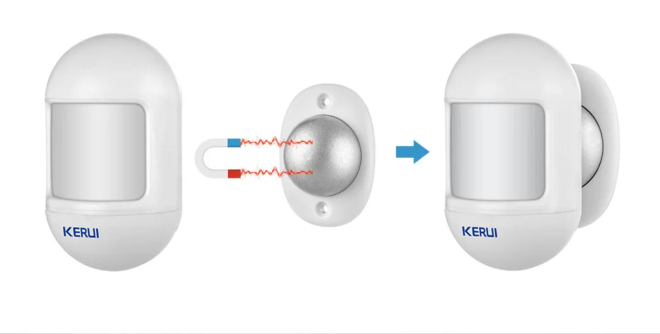 KERUI Wireless Mini Design PIR Motion Detector Passive Infrared Alarm Sensor with Magnetic Swivel Base for Home Alarm System