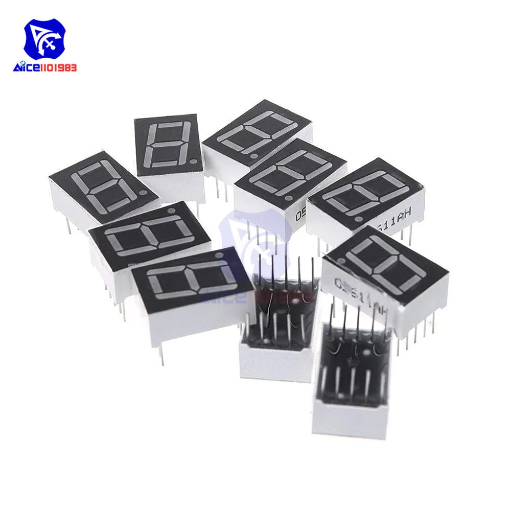 diymore 5PCS/Lot 0.56" 7 Segment 1 Bit Red LED Digital Display Common Anode / Common Cathode LED Digital Tube Red for Arduino