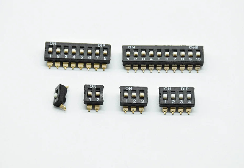 5pcs  KM-2P/3P/4P 5P 6P/8P 2.54mm chip DIP switch  gold-plated feet black SMD chip