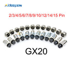 1set GX20 Aviation Connector Male Plug Female Socket Circular Connector 2/3/4/5/6/7/8/9/10/12/14/15 Pin Wire Panel Connector