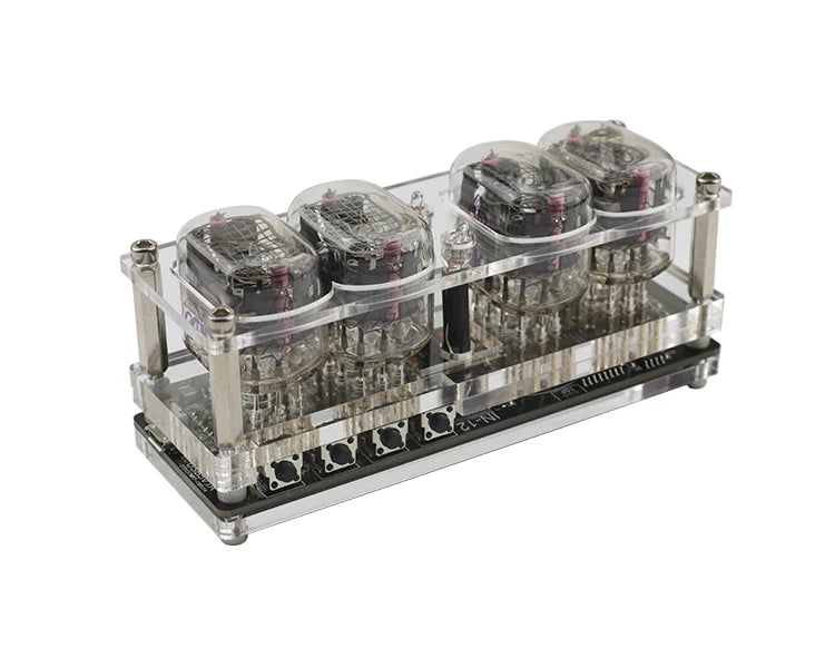 GHXAMP IN-12 Glow Tube 4-digit Clock Colorful LED Backlight DS3231 Nixie Clock IN-12B DC5V USB Electronic DIY