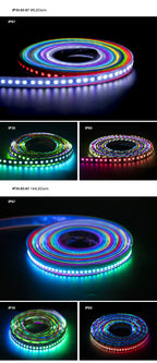 WS2811 RGB Led Strip Light 5050 SMD Addressable 30 48 60 96 144 LEDs External 1 IC Control 3 Leds Bright Normal Led Lights DC12V