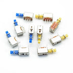 5pcs  Right Angle PCB Latching Push Button Switch DPDT Double Pole 6 Pin self-locking key power switches red blue yellow A03/04