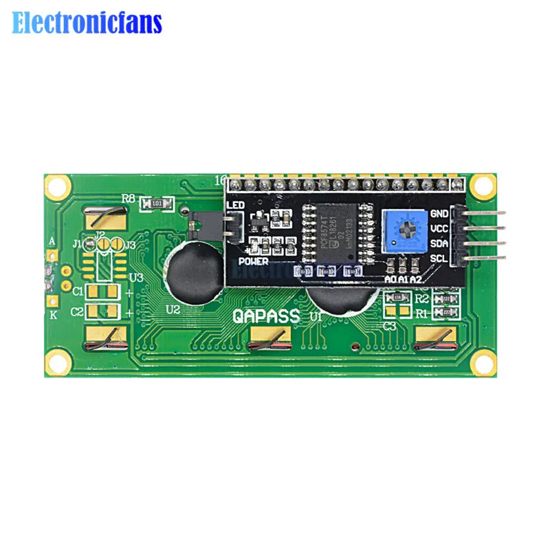Blue Yellow Backlit LCD Display Module 1602 16x2 Character IIC/I2C/TWI/SPI Serial Interface for Arduino 5V