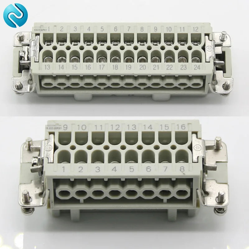 HDC-HE Heavy Duty Connector 4/6/10/16/24 Core Pin  Male Core and Female Core Connector 16A500v Aviation WaterprooPlug  Connector