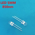 100pcs 5mm IR LED 850nm Clear Lens Infrared Diode 20mA Transparent 5 Mm Through Hole Light Emitting Diode 850 Nm LED Lamp