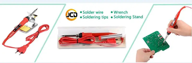 JCD 220V 80W LCD Electric Soldering Iron 908S Adjustable Temperature Soldering Iron with Quality Soldering Iron Tips and Kits