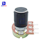 WH148 1K 2K 5K 10K 20K 50K 100K 250K 500K 1M Ω 3Pin Knurled Shaft Linear Taper Rotary Potentiometer Resistor w/Knob for Audrino