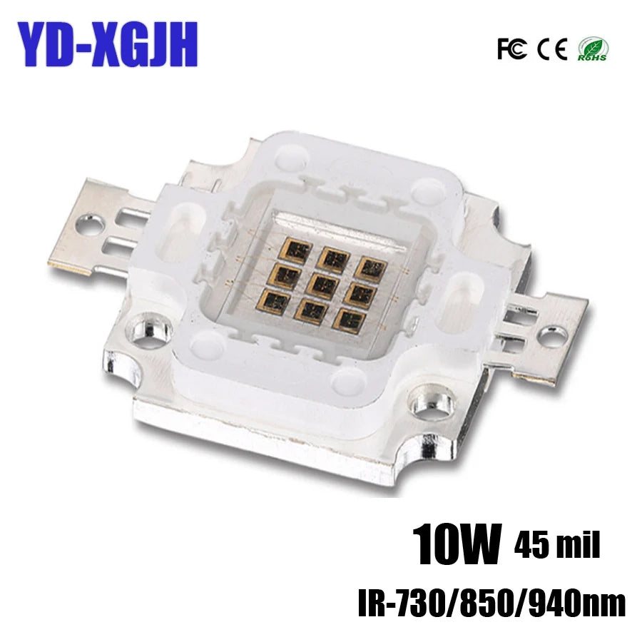 IR Infrared 850Nm 940Nm High Power LED Chip 3W5W10W20W50W100W Emitter Light Lamp Matrix  45x45mil for 730nm Night Vision Camera