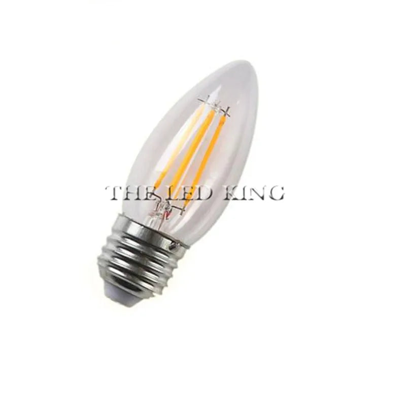 E14 LED Filament C35 Lamp C35L Dimmable Glass Candle Bulb 220V 4W 8W 12W Replace 20W 40W 60W Halogen Light Chandeliers