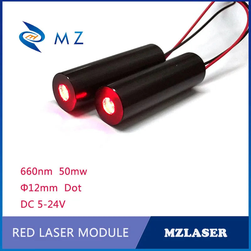 Laser Diode Module Red Dot D12mm 660nm 50MW 5V/12V/24V Industrial Grade ACC Drive Type CW Circuit Model