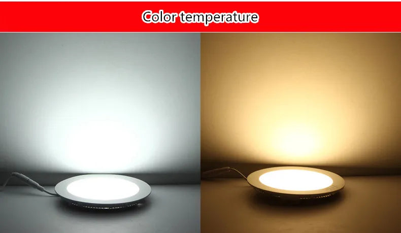 1X Ultra Thin Led Panel Downlight 3w 6w 9w 12w 15w 18w LED Round Ceiling Light Built-in AC85-265V LED Panel Light SMD2835