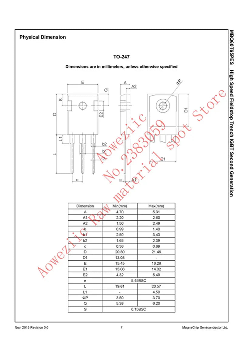 Aoweziic 2024+ 100% New Imported Original MBQ60T65PESTH  MBQ60T65PES MBQ60T65 60T65PES  60T65 TO-247 IGBT Single Pipe 60A 650V