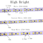 5V 12V 24V 5M 2835 3528 SMD 120leds/m 600Leds/5m 4000K neuttral White Warm White Flexible LED Strip Tape lighting Not-Waterproof