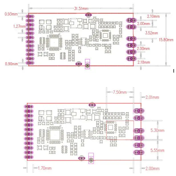 2pcs/lot FCC / CE Certified LoRa1280F27 - 500mW Long Range 2.4G LoRa Module SX1280 Chip 2.4GHz RF Wireless Transceiver
