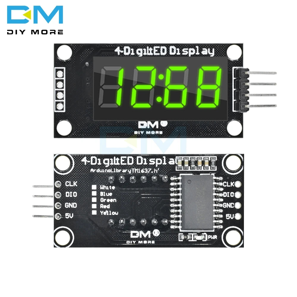 5PCS TM1637 4-Digit Digital LED 0.36" 0.36 Inch 7 Segments Display Tube Clock Module LED Board For Arduino With Pins Double dots
