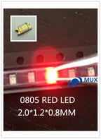 1000pcs LEDs SMD 0805 Red Diodes SMD LED 0805 SMD Diode 2.0*1.2*0.8mm 0805 smd led Red light-emitting diode 620-625nm